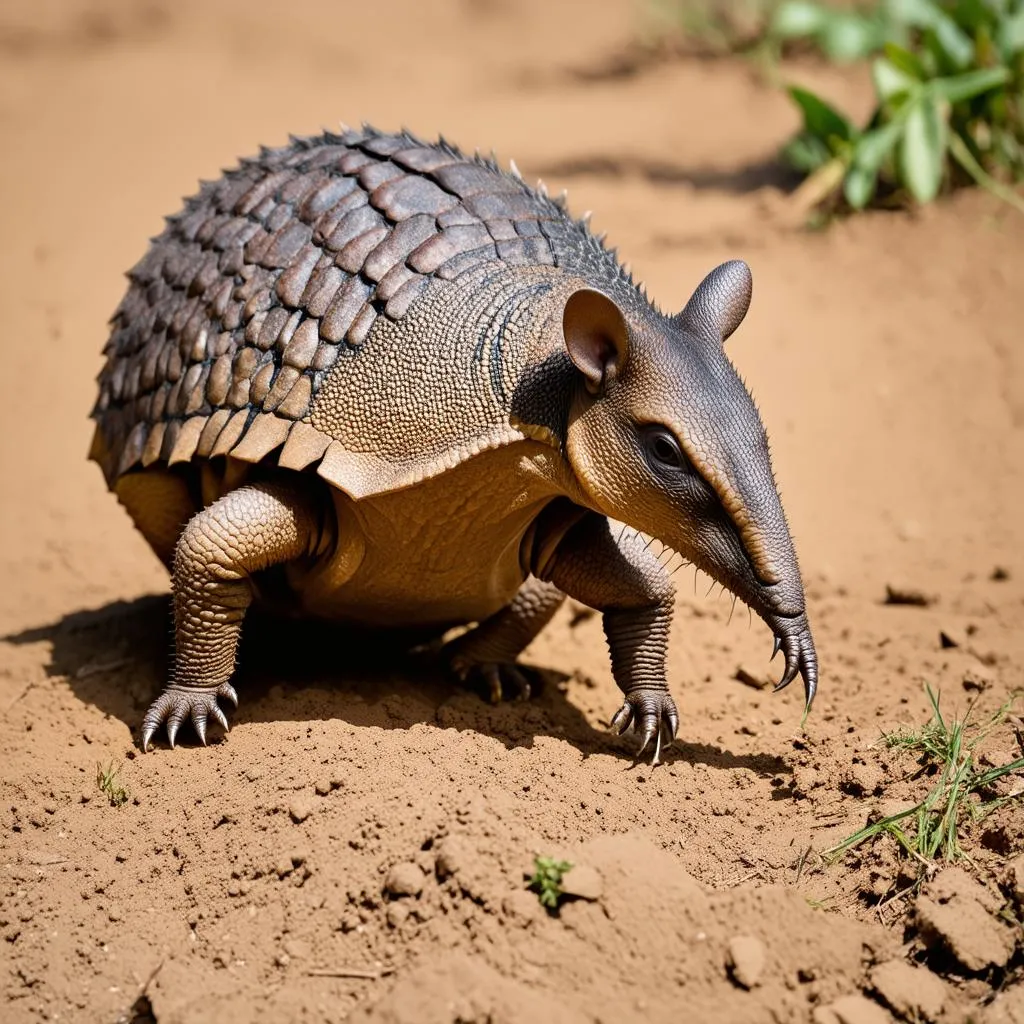 Armadillo digging