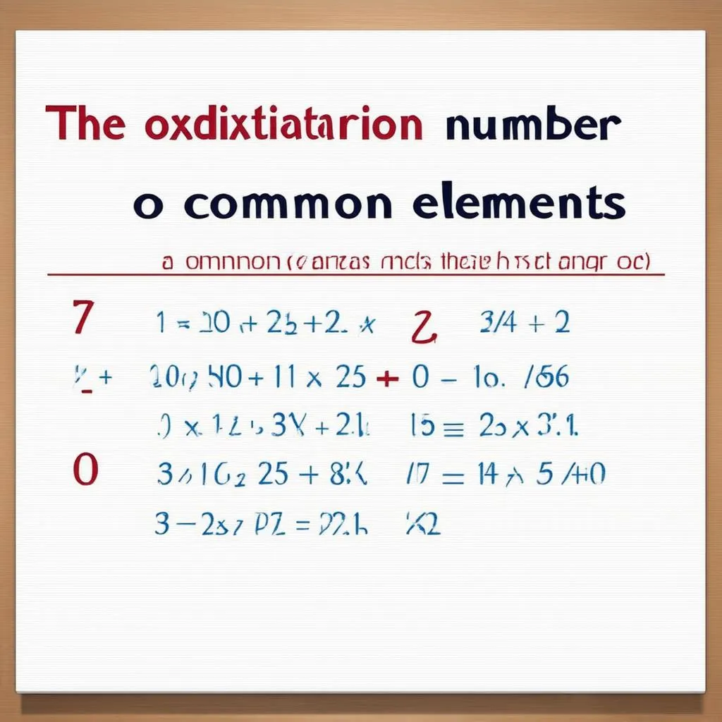 bảng số oxi hóa