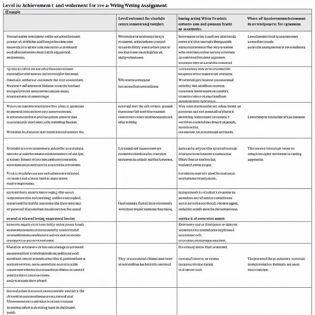 Bảng tiêu chí Rubric