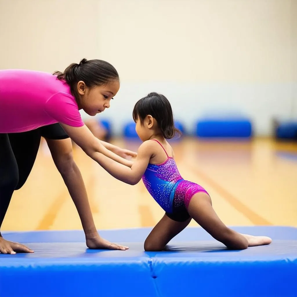 Bé gái tập gymnastics