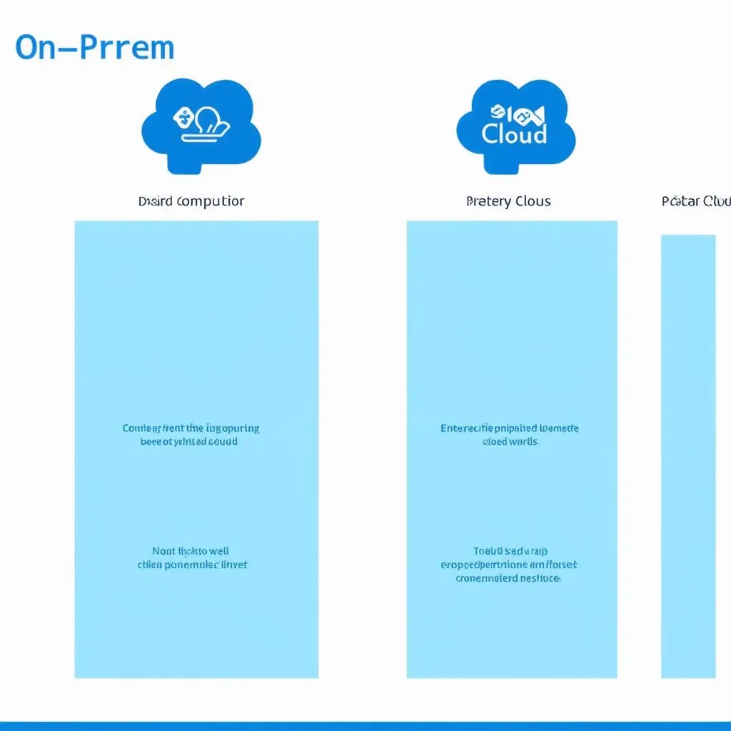 Biểu đồ so sánh On Prem và Cloud Computing