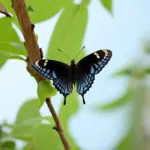 Black Butterfly Perched on a Tree