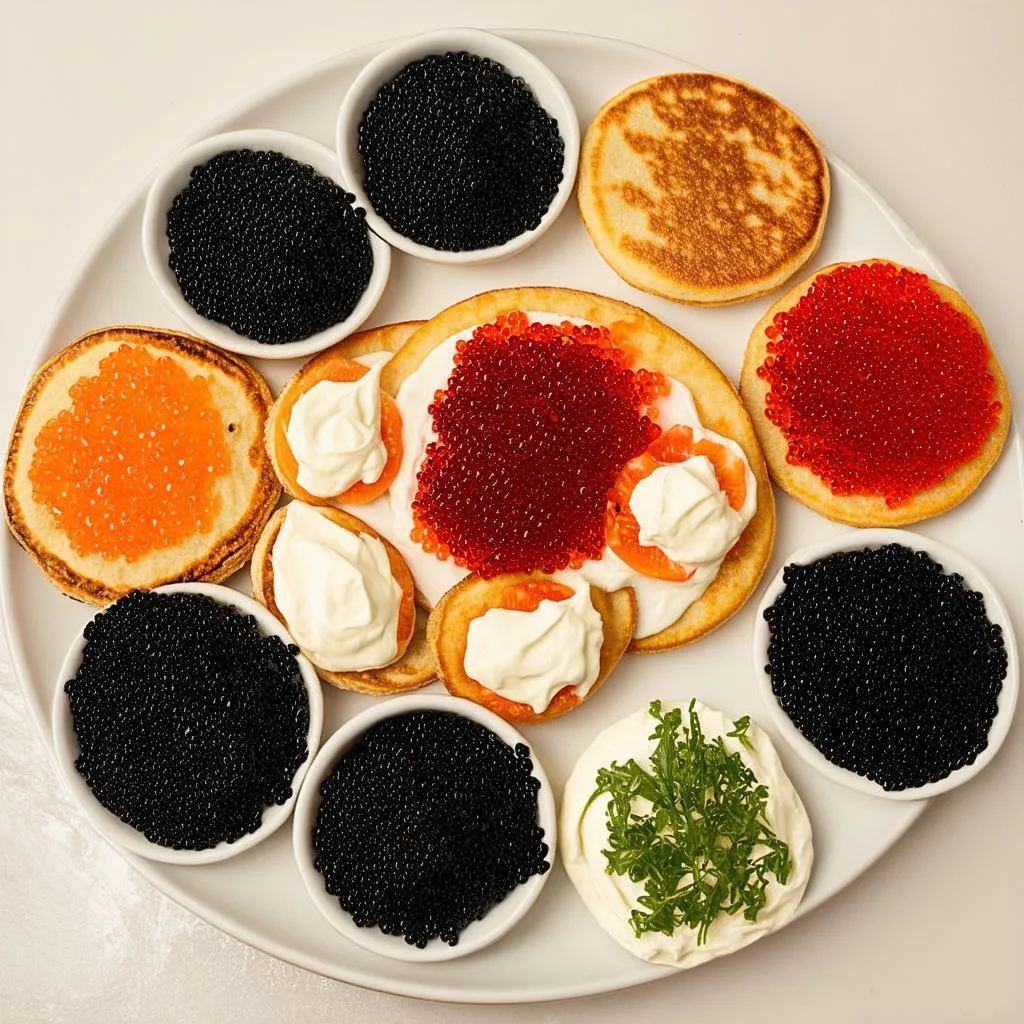 Các loại trứng cá muối Caviar