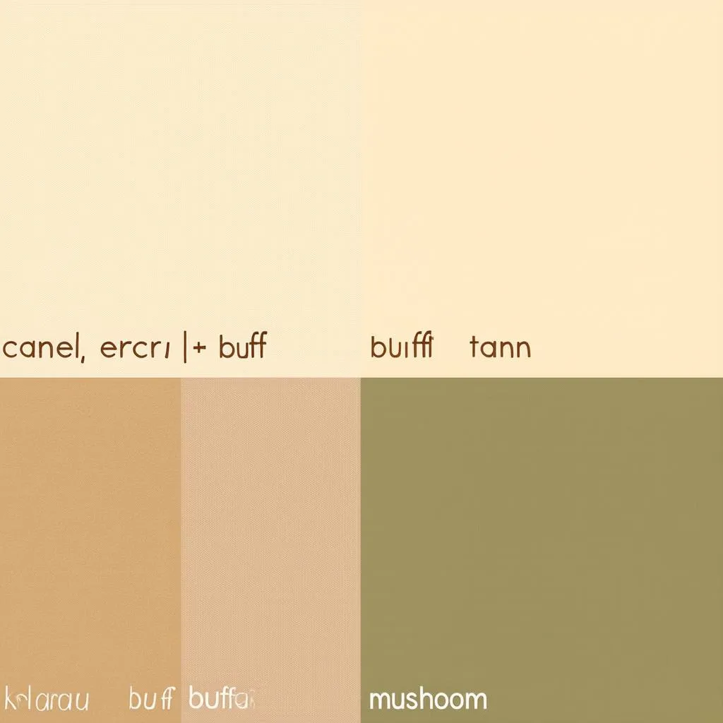 Bảng màu với các màu beige khác nhau