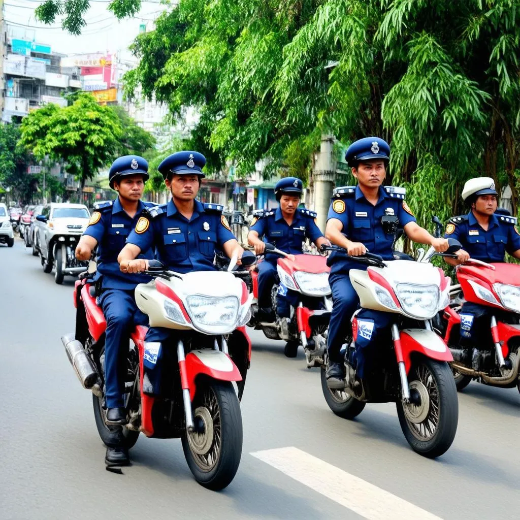 Cảnh sát cơ động tuần tra