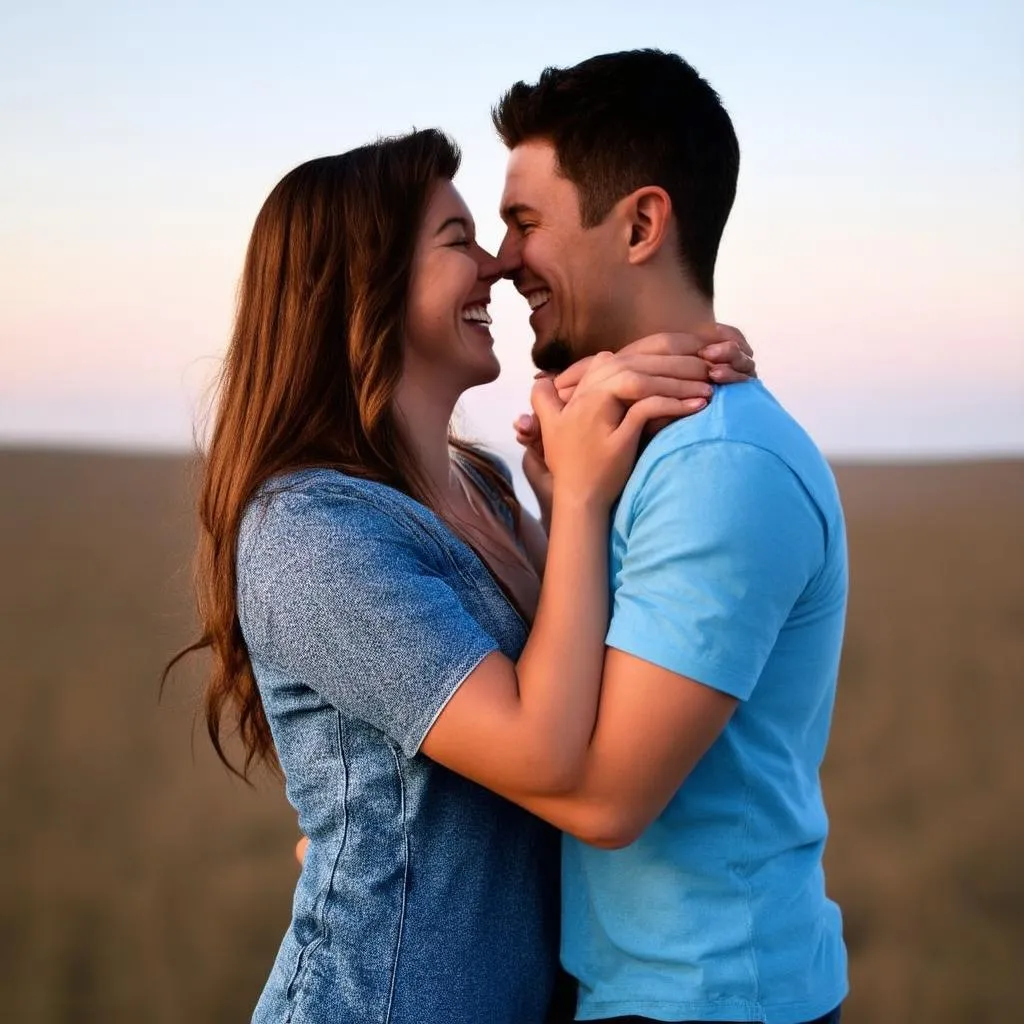 Couple being lovey-dovey