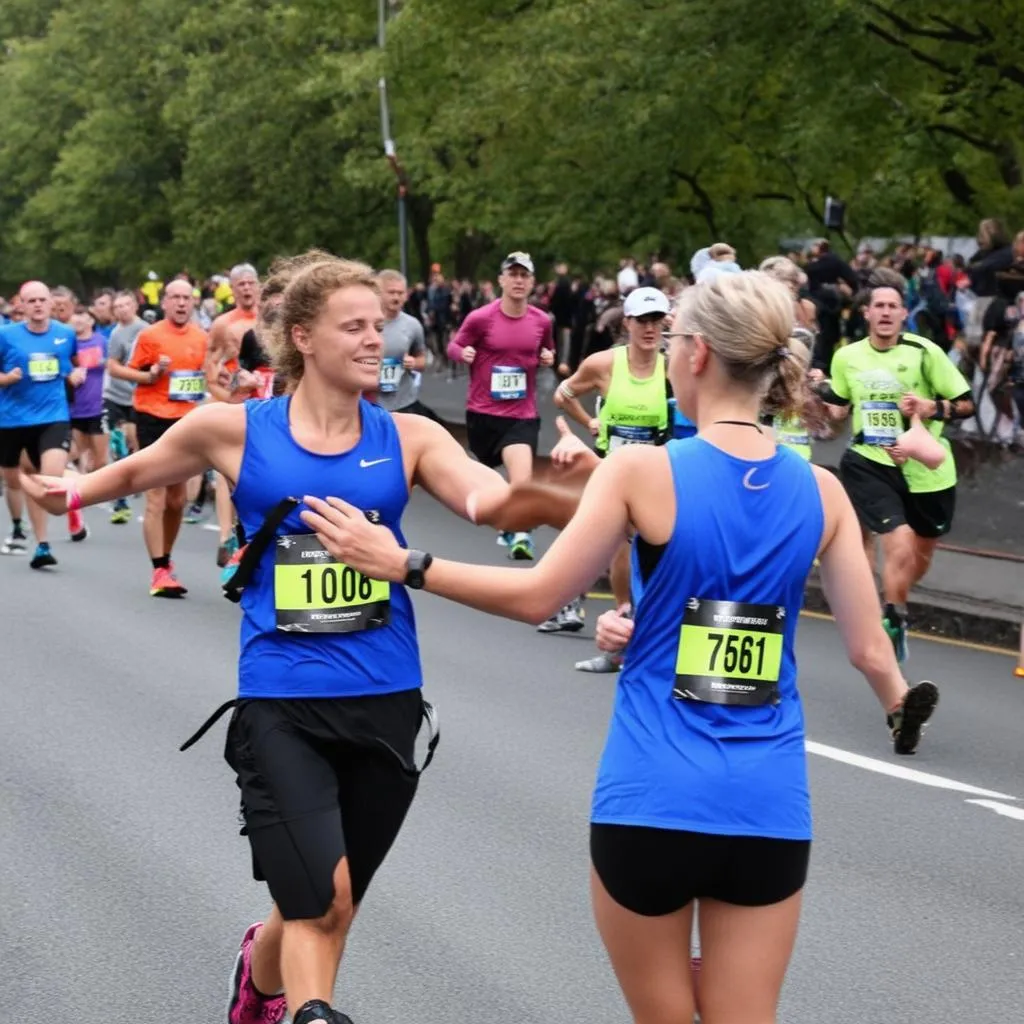 Chạy marathon cùng đồng đội