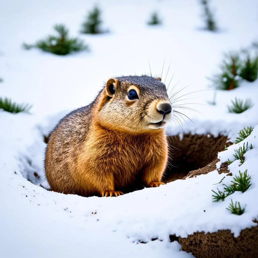 Groundhog Punxsutawney Phil sees his shadow