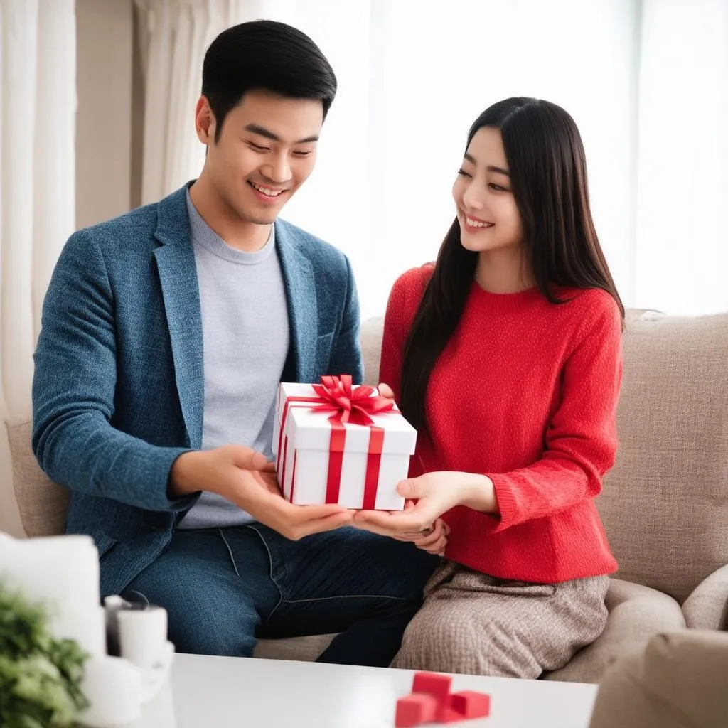 tặng quà valentine trắng