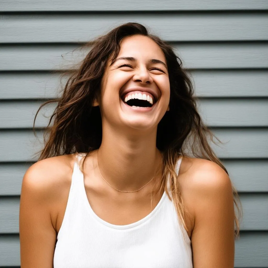 Happy girl laughing