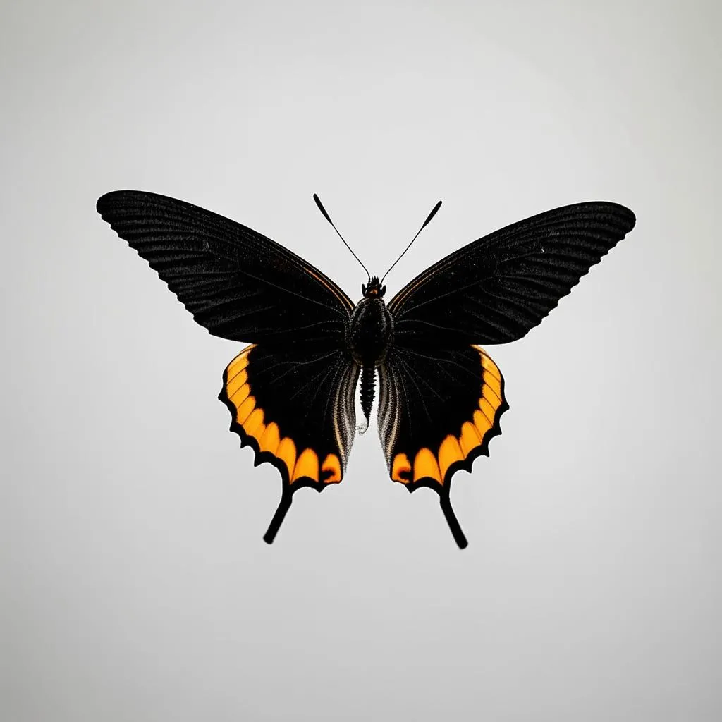 A Black Butterfly in Flight