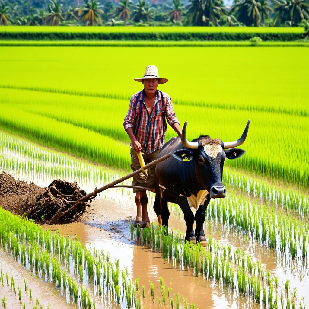 nông dân cày ruộng