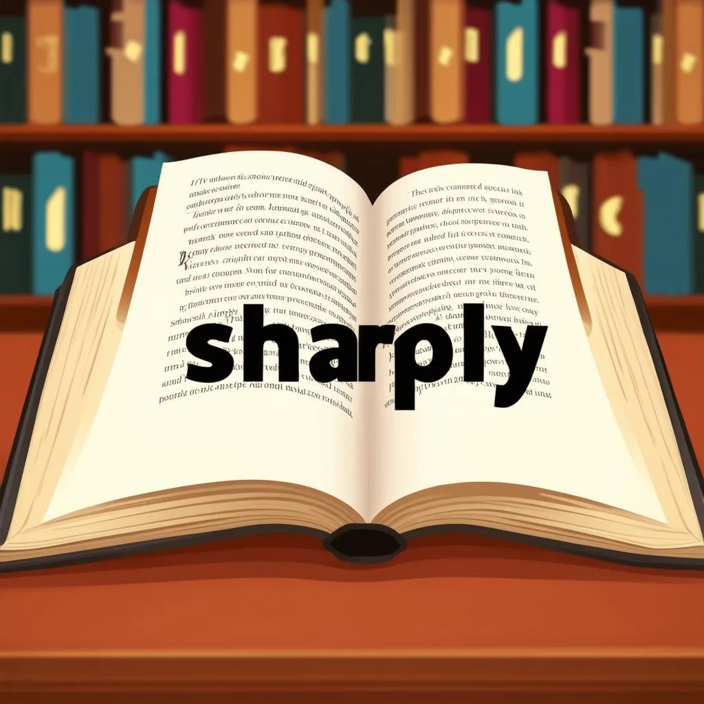 Open Book with the Word &quot;Sharply&quot;