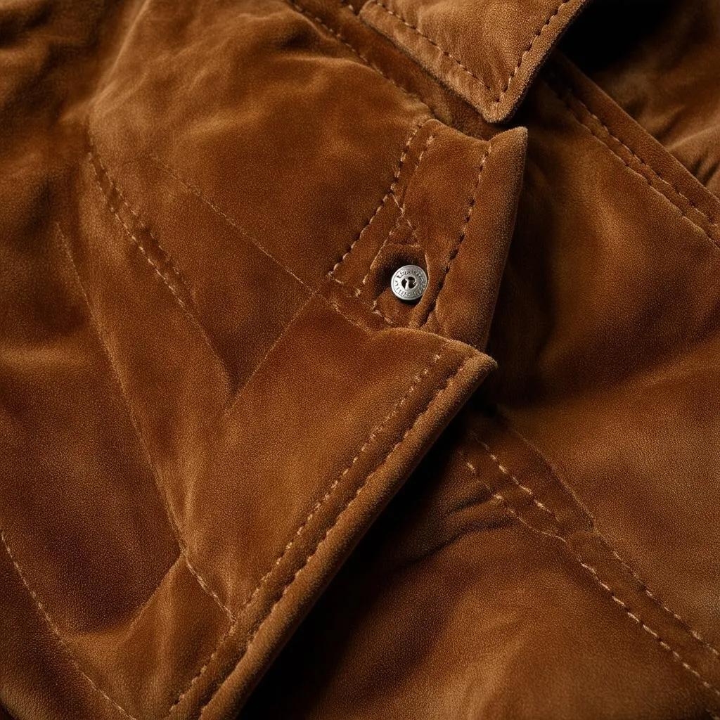 Close-up of a suede leather jacket