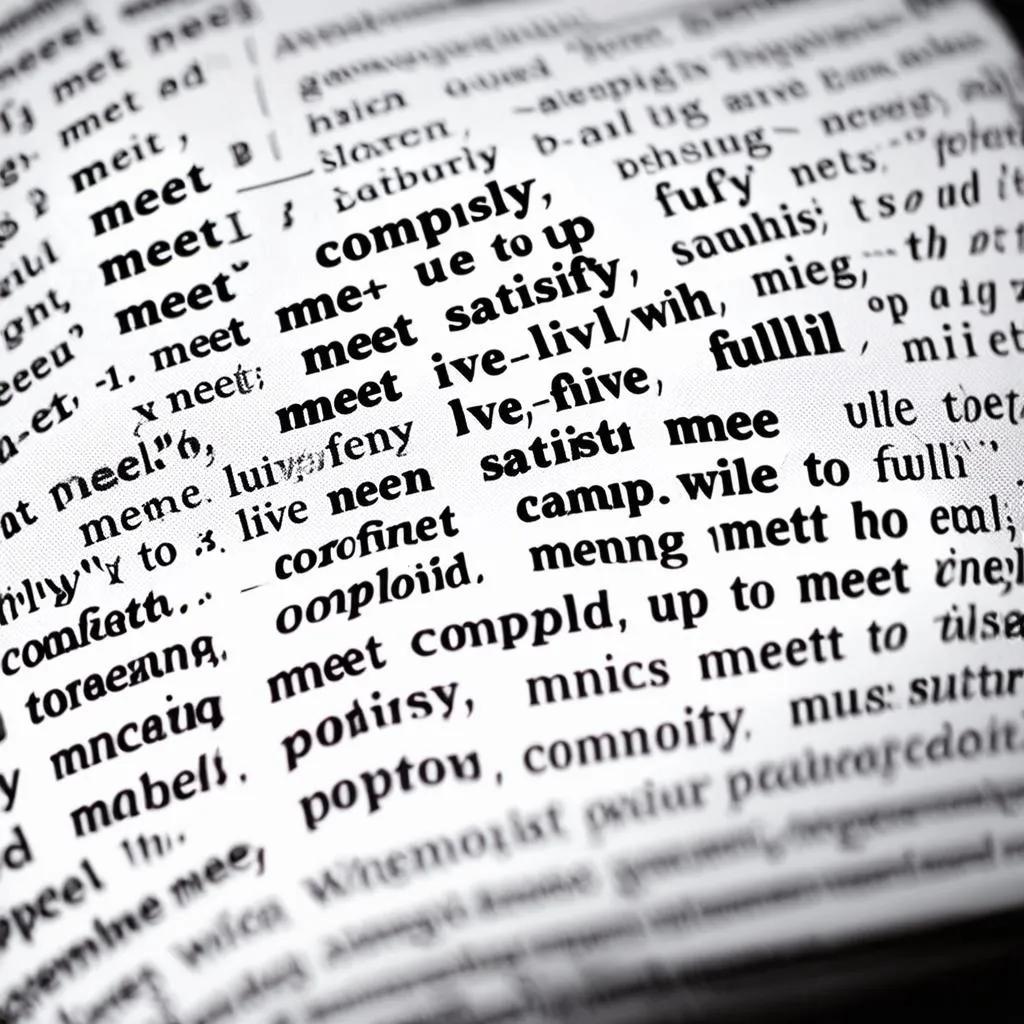 English vocabulary: Meet, satisfy, fulfill, comply with, live up to