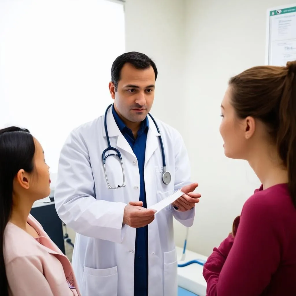 Doctor examining patient