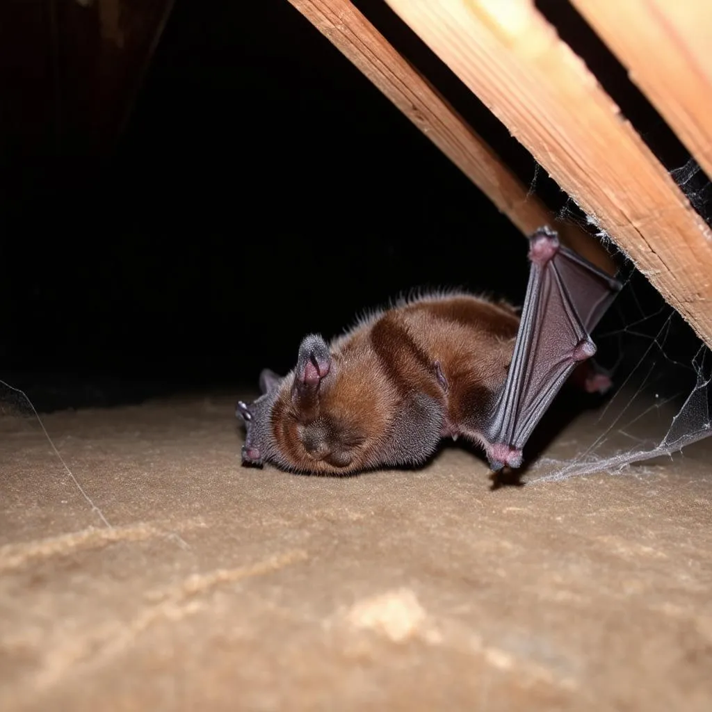 Bat sleeping in the house