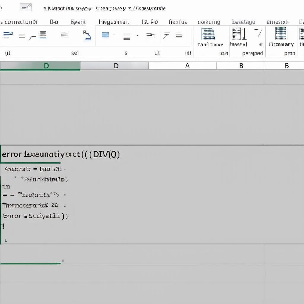 Bảng tính Excel hiển thị lỗi #DIV/0!