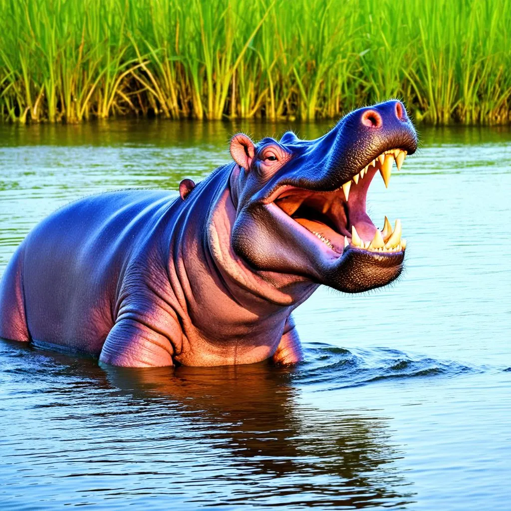 Hippopotamus in the wild