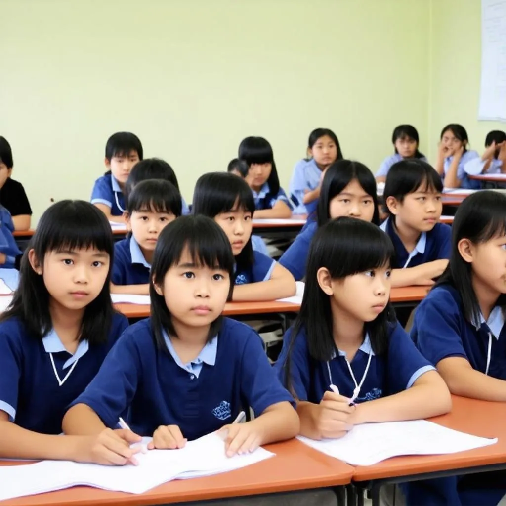 Vietnamese students in class