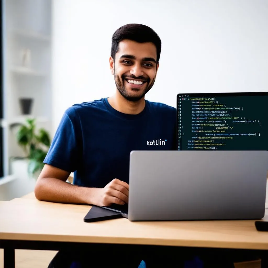 Lập trình viên đang làm việc với Kotlin