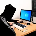 Hacker đang cố gắng truy cập vào máy tính