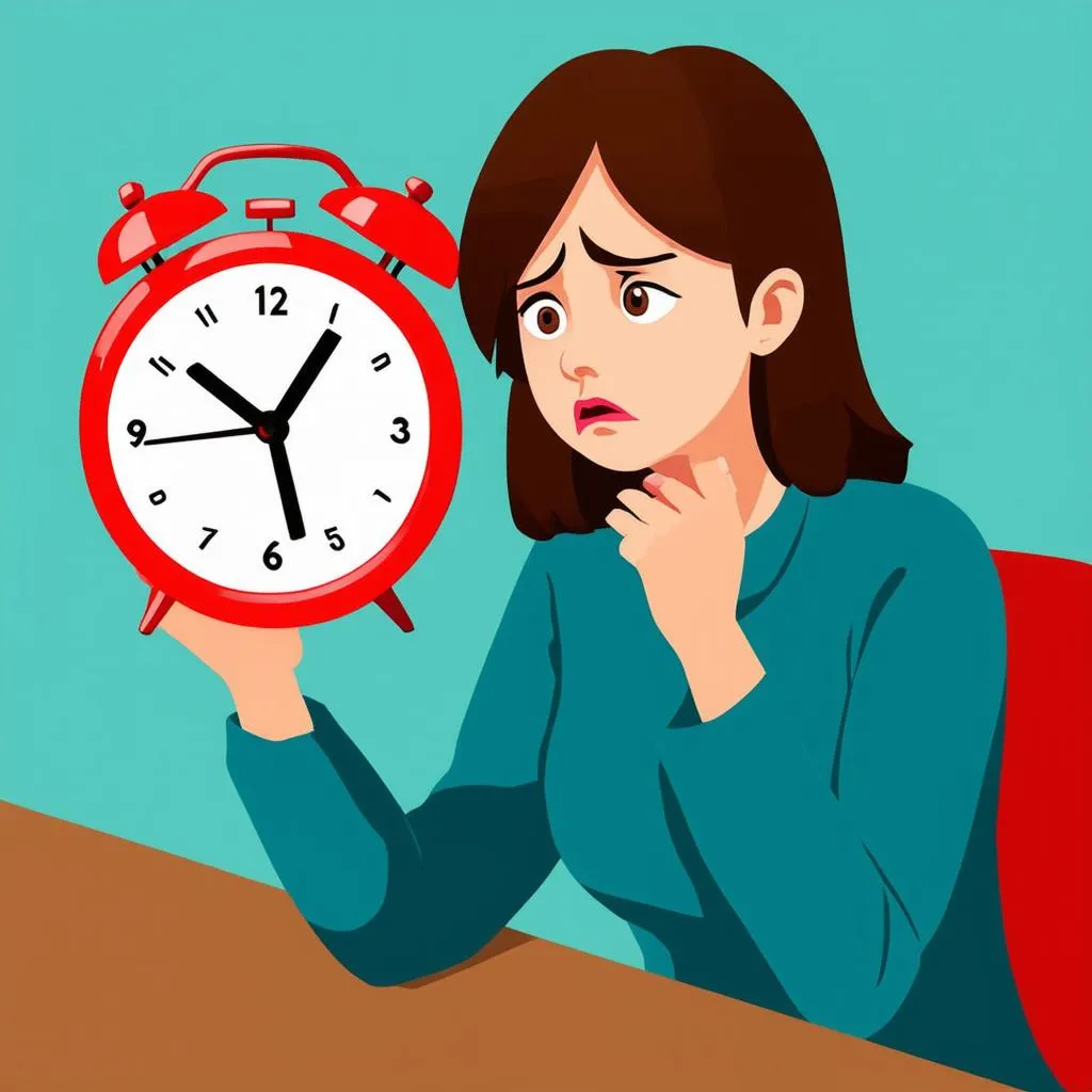 confused-woman-and-clock