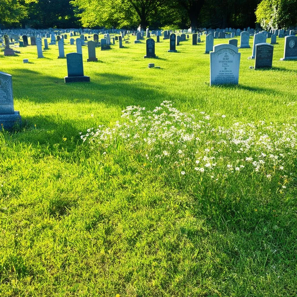 Green cemetery