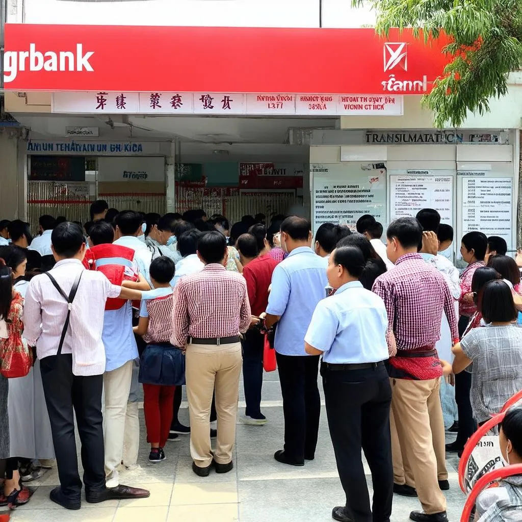 Người dân giao dịch tại Agribank