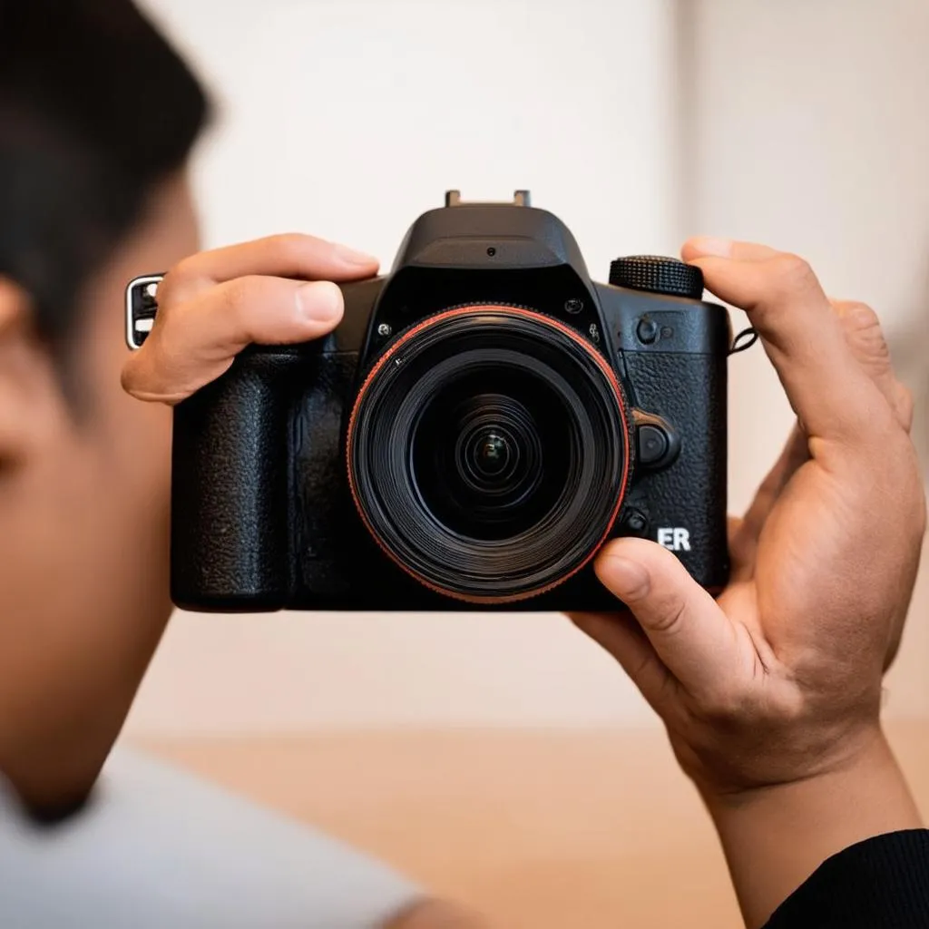 Người dùng sử dụng máy ảnh mirrorless