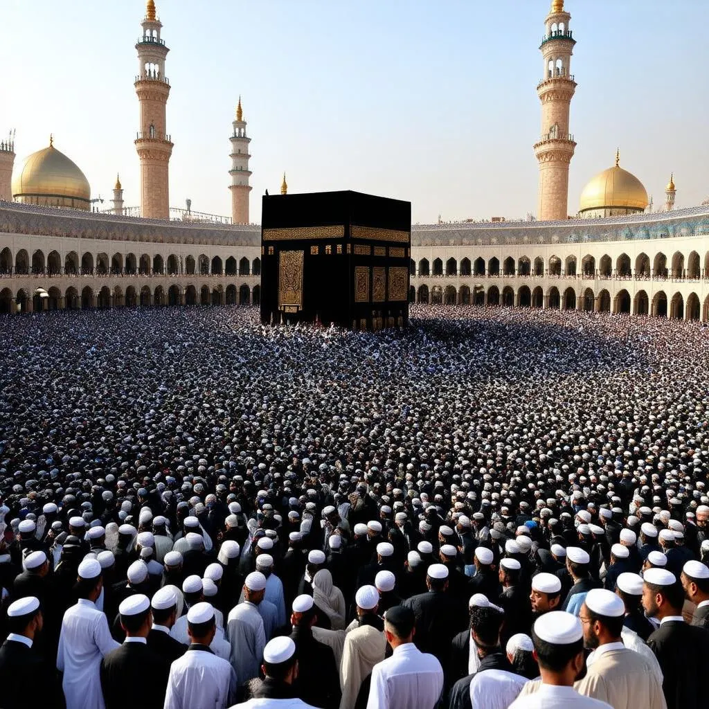 Người Hồi giáo đang làm lễ Hajj