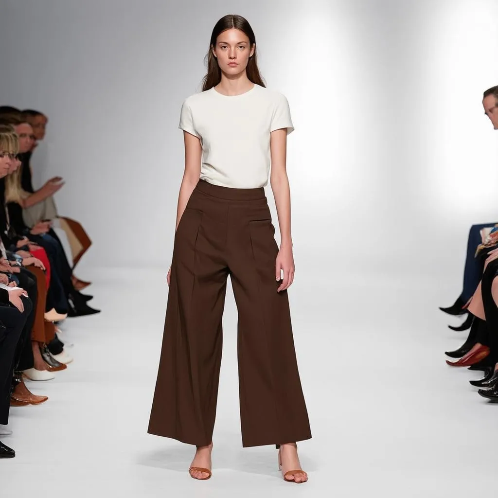 Người mẫu mặc quần culottes