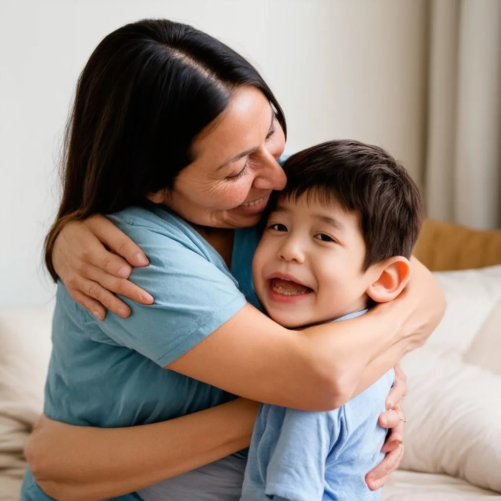 mother and autistic child