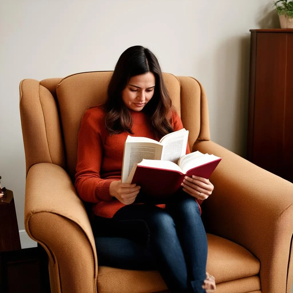 Woman reading a book