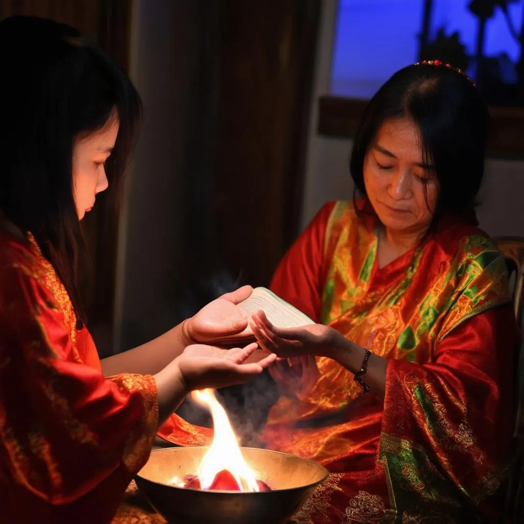 fortune-teller-reading-a-womans-palm