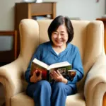 middle-aged-woman-reading-book