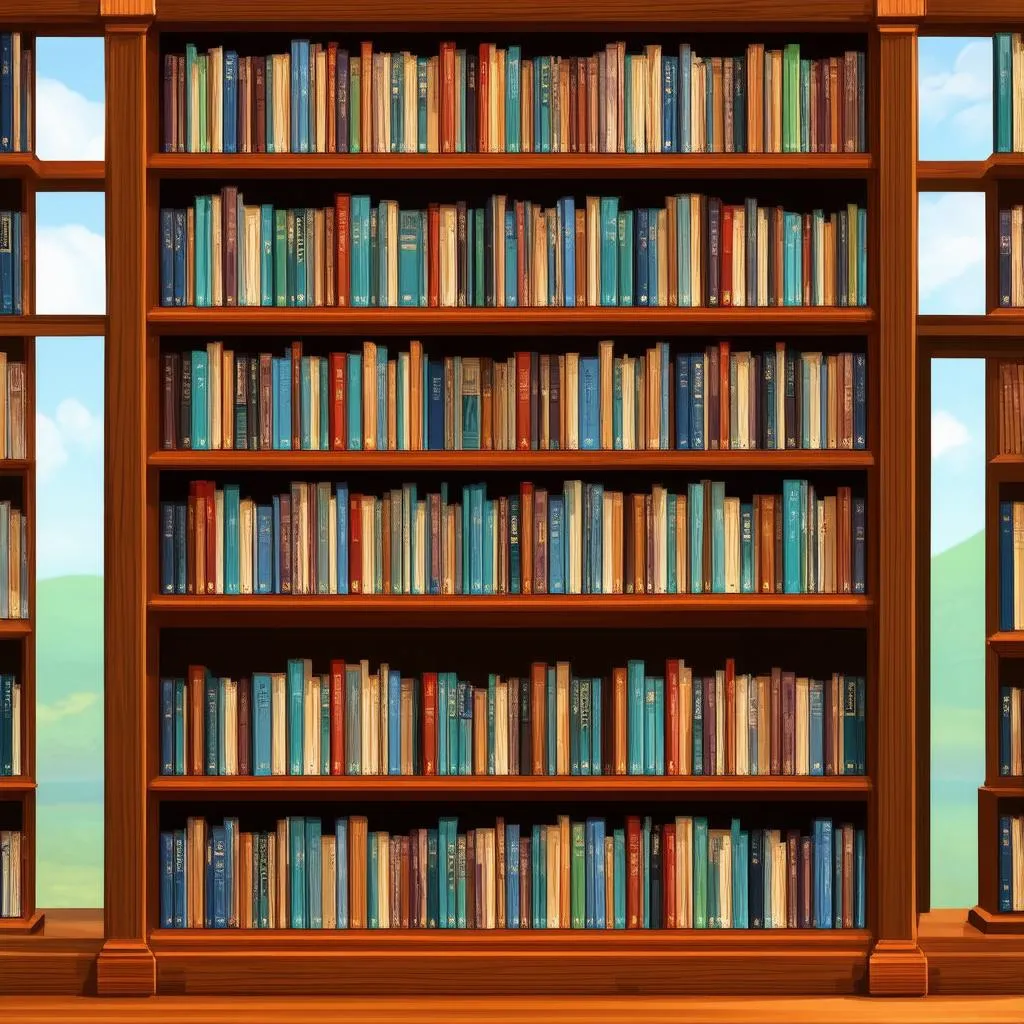 Many books on the shelf