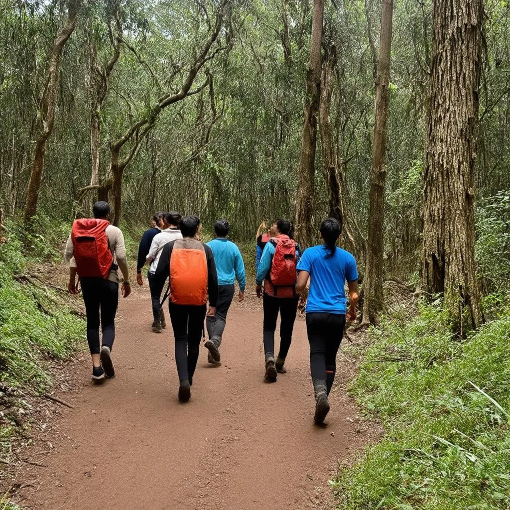 Nhóm bạn trẻ trekking