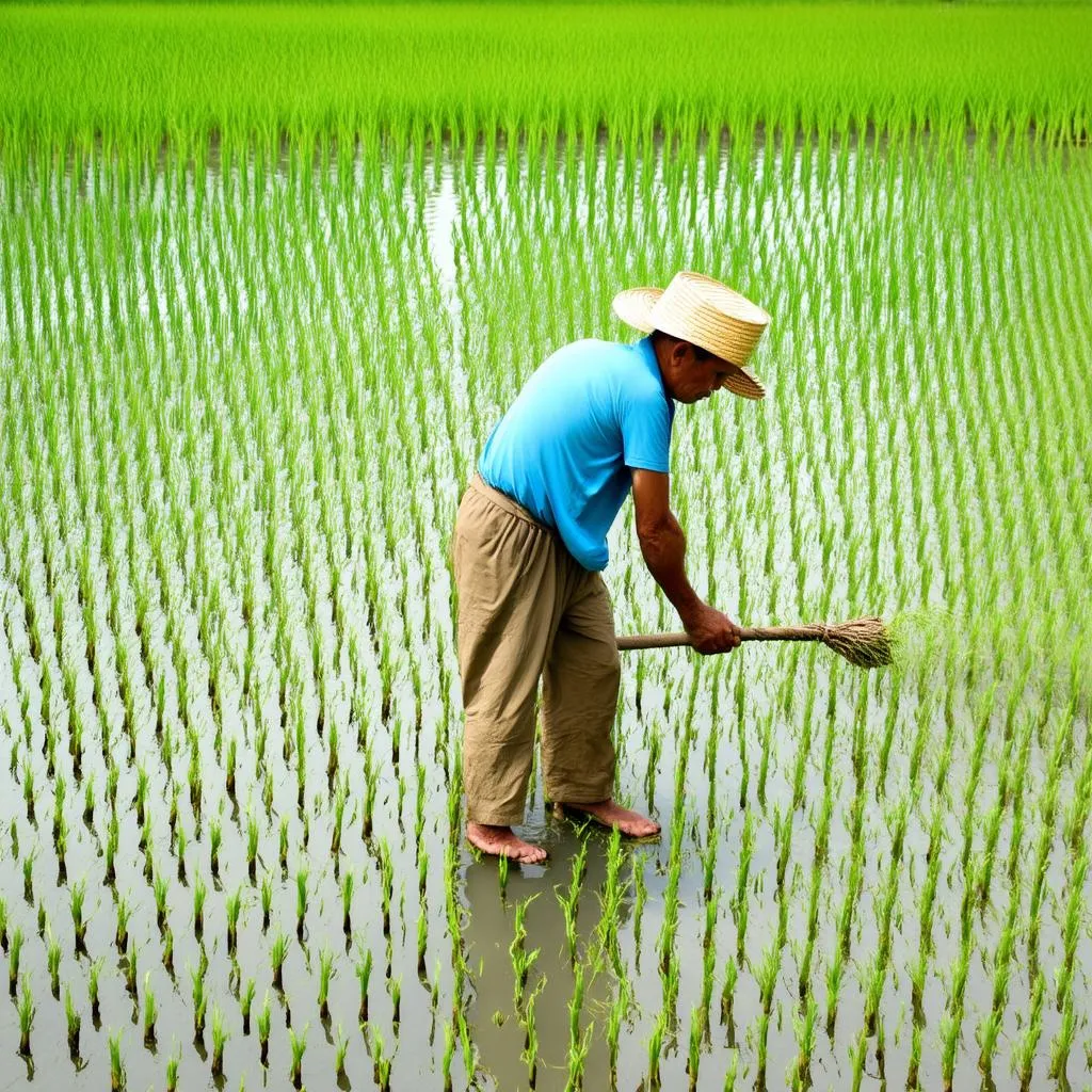 nông dân trồng cây