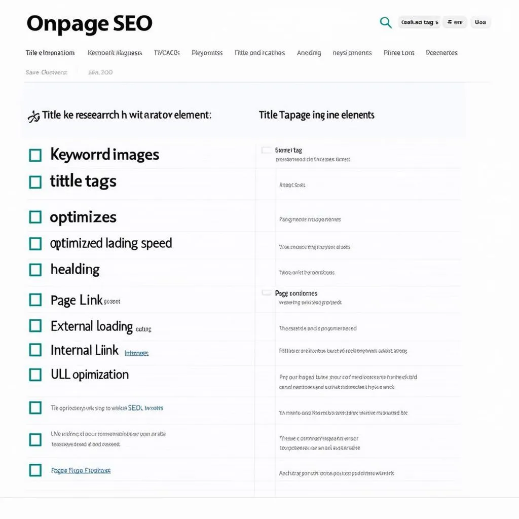 Onpage SEO checklist