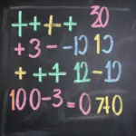 Fractions on a blackboard