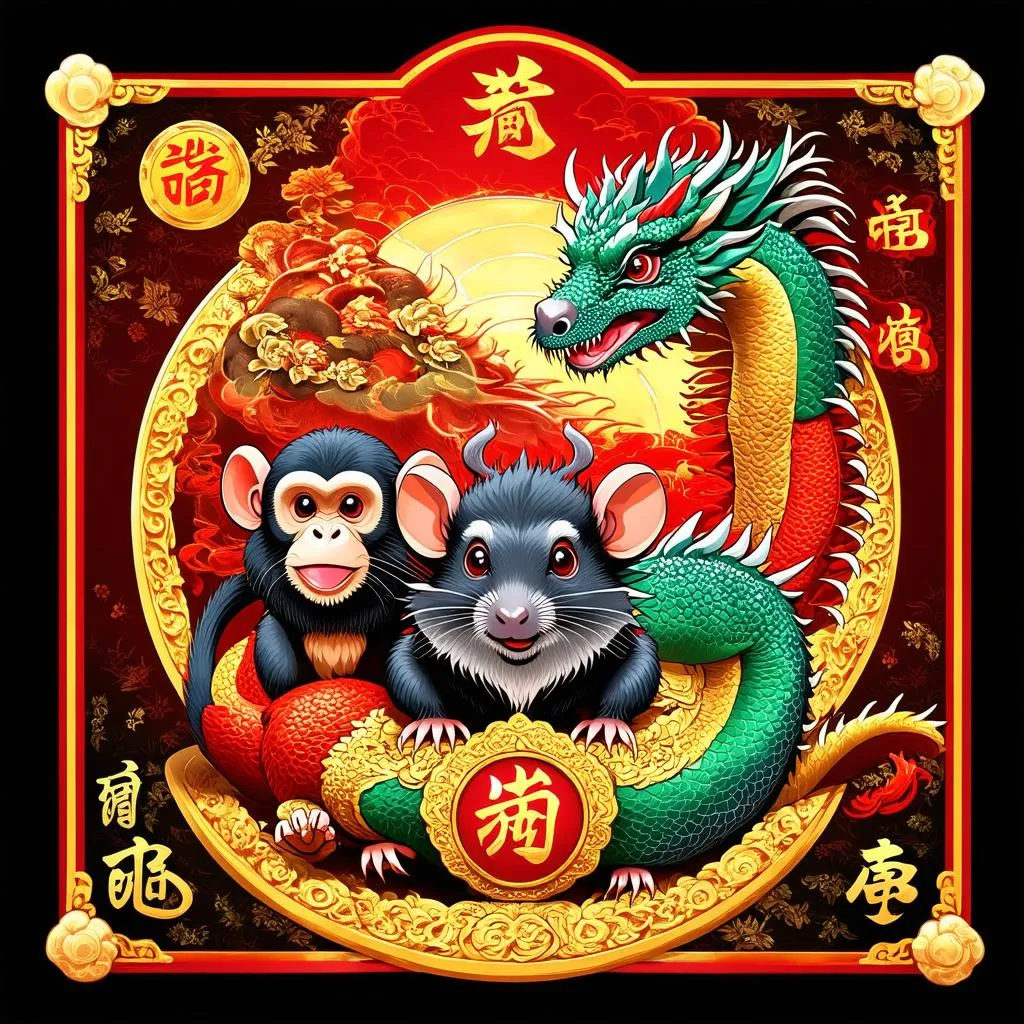 three-harmonious-animals-monkey-rat-dragon