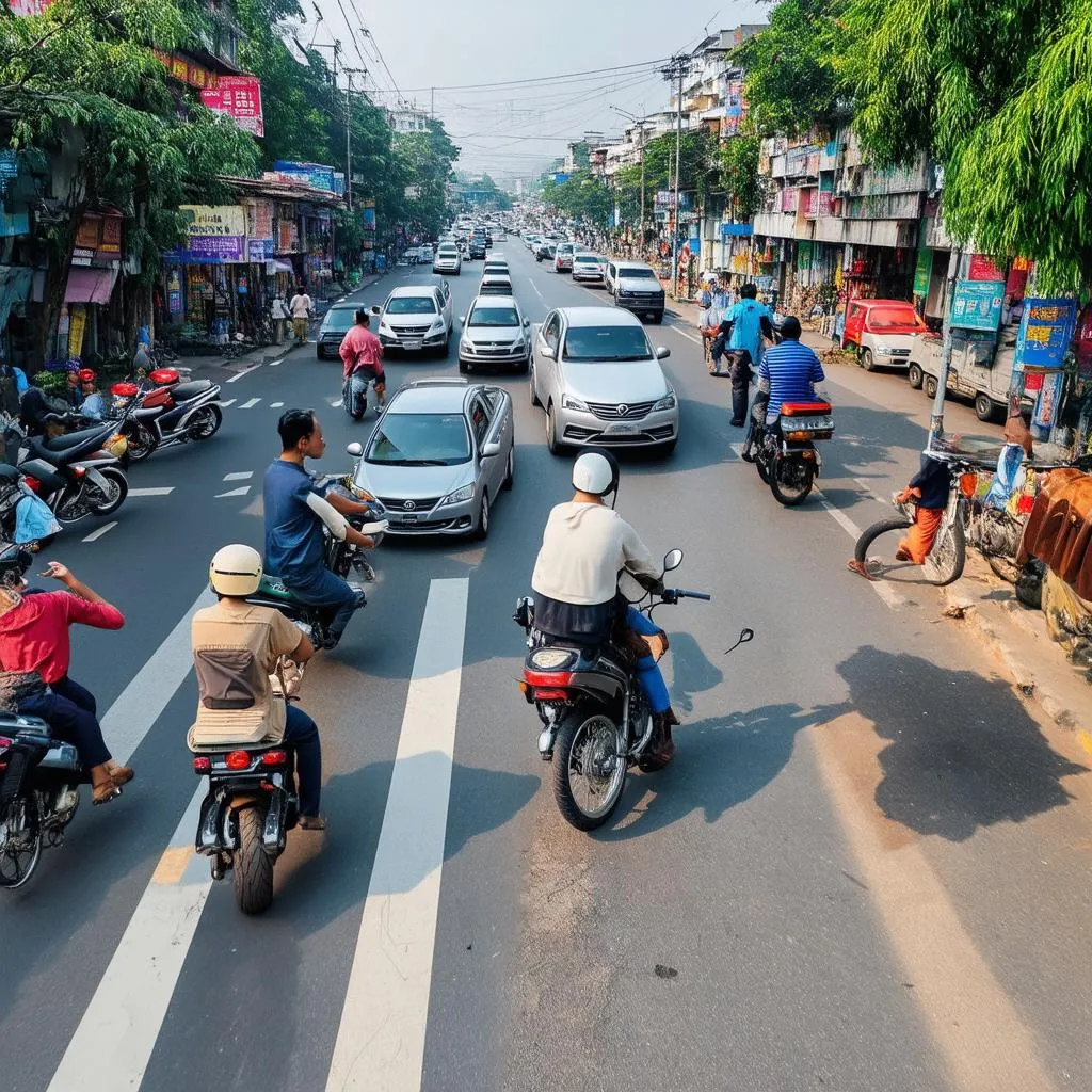 Tình huống giao thông phức tạp