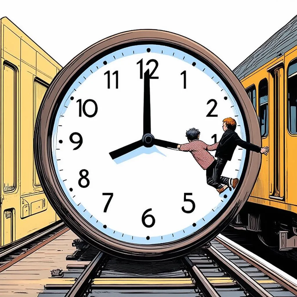 tranh minh họa cho sự khác biệt giữa on time và in time