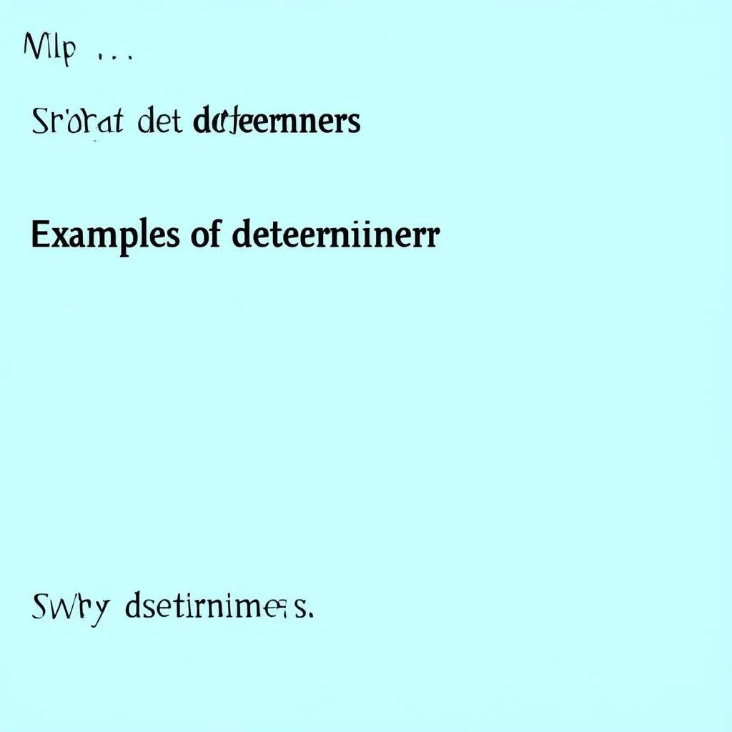 Ví dụ về determiners