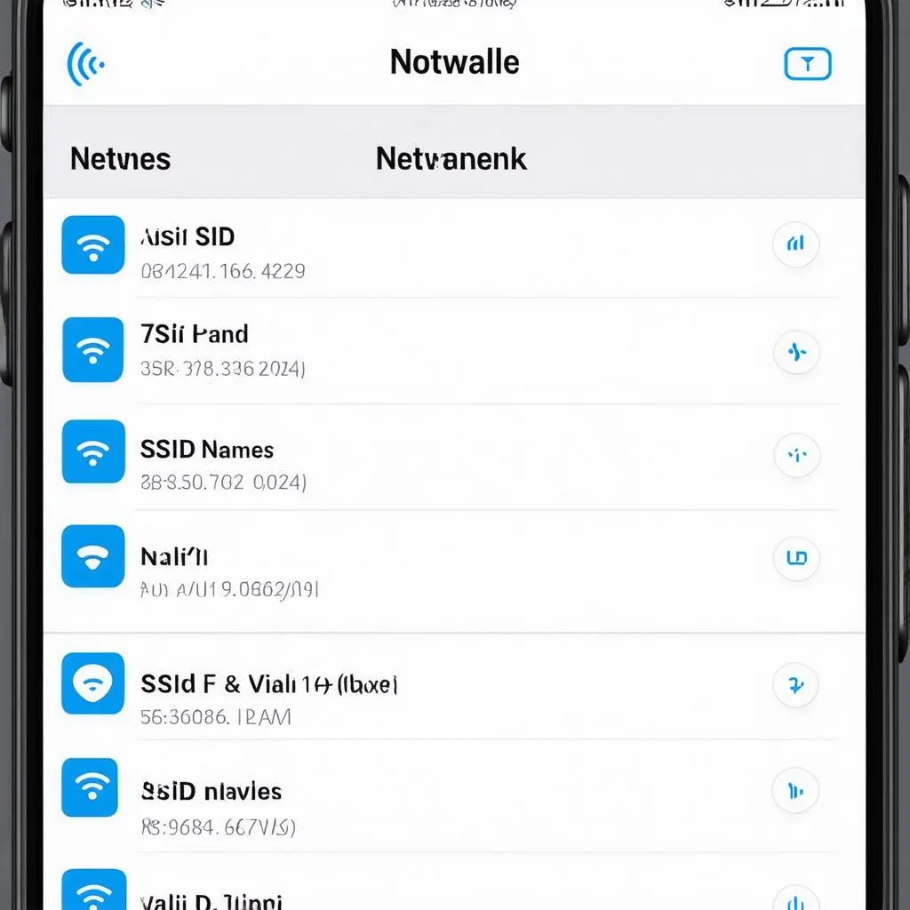 Danh sách các mạng WiFi