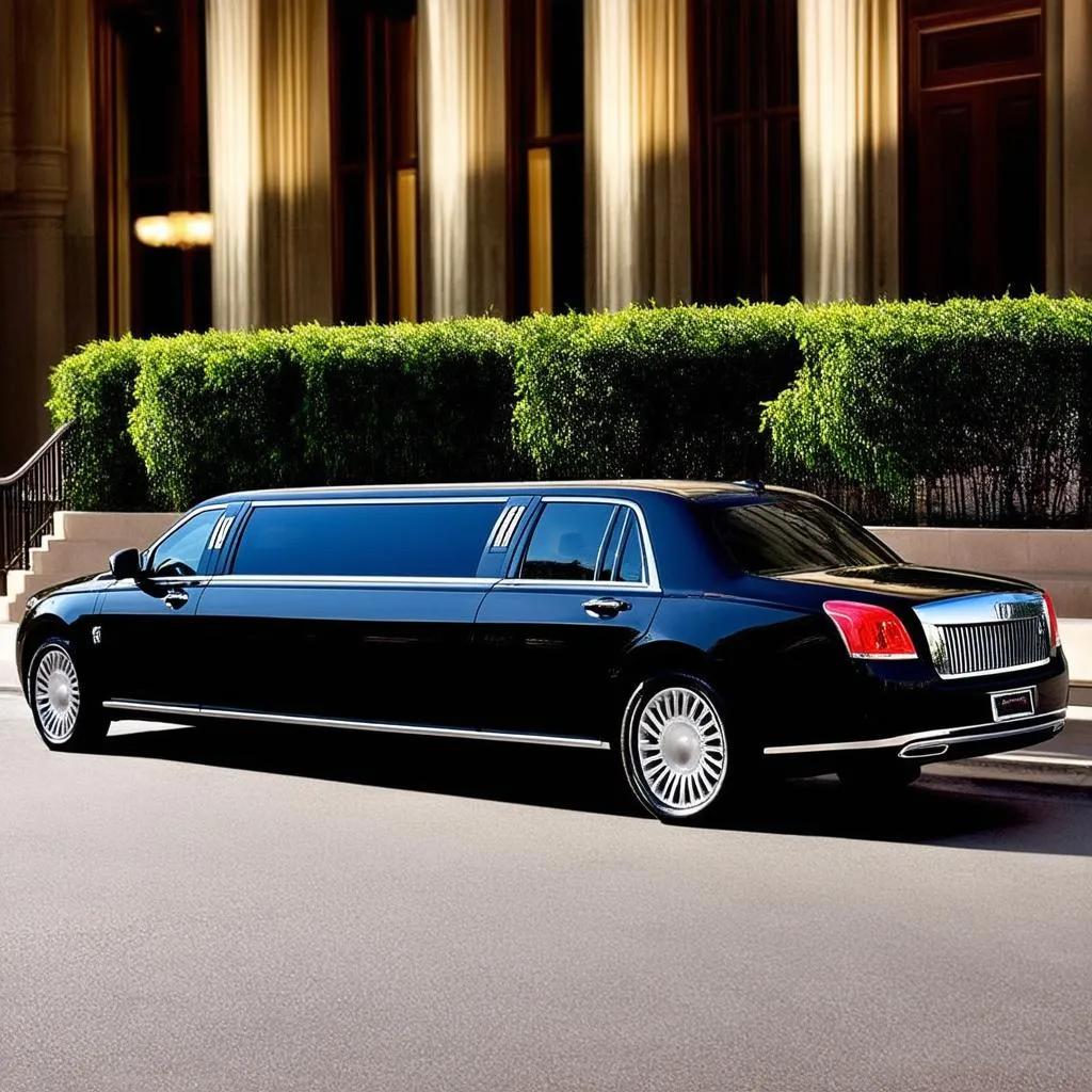 Xe limousine đen sang trọng