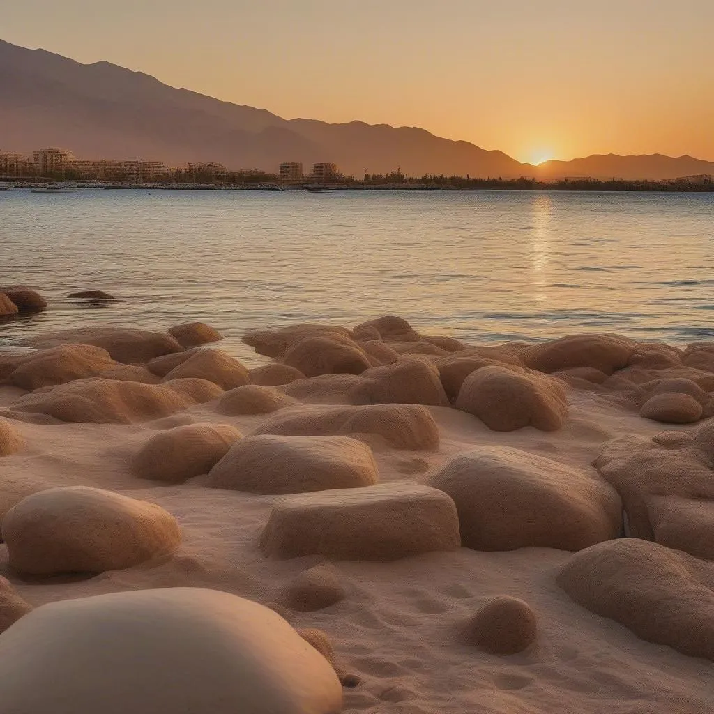 Bãi Biển Aqaba Buổi Hoàng Hôn