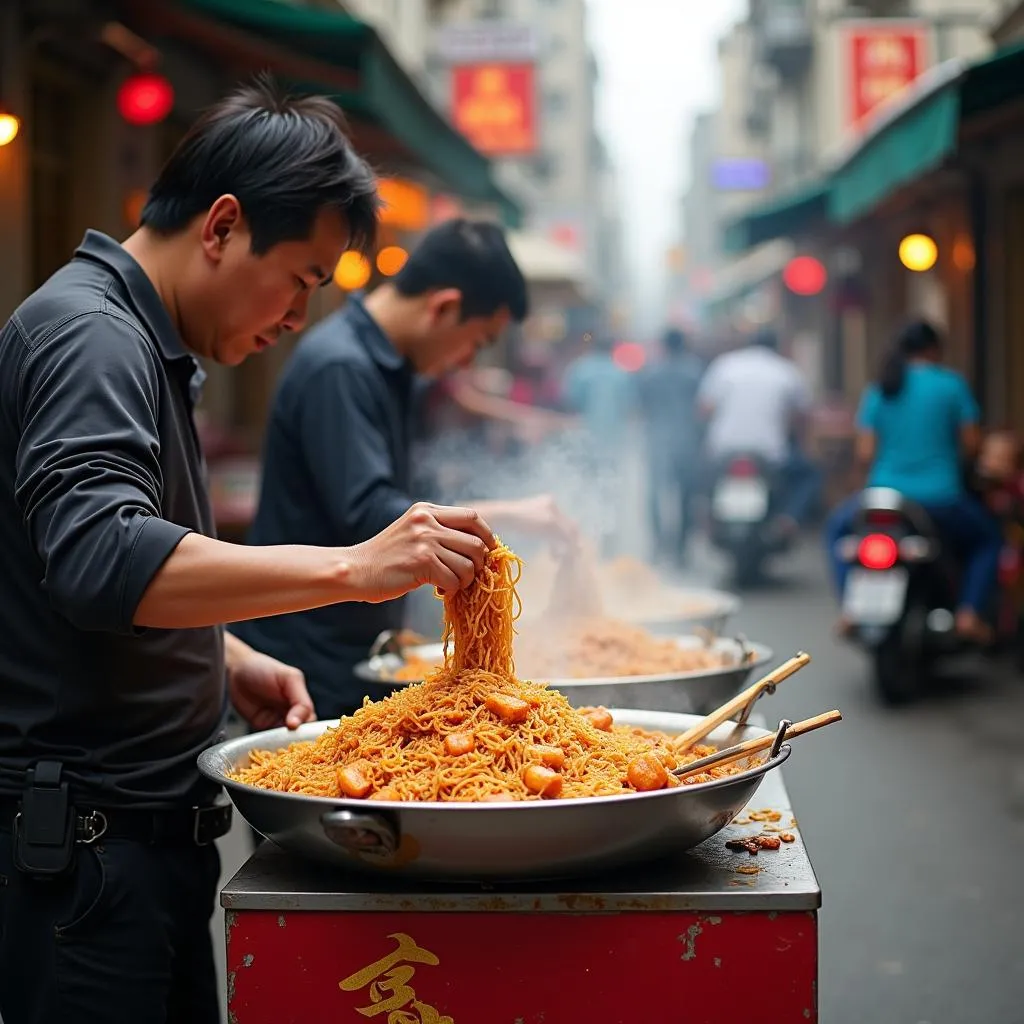 Thưởng thức bún đậu mắm tôm thơm ngon, hấp dẫn tại quán ăn vỉa hè ở Tân Phú