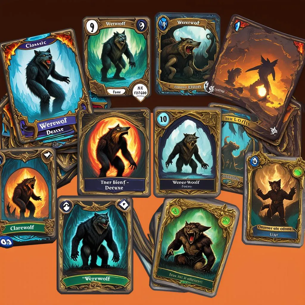 different versions of werewolf cards